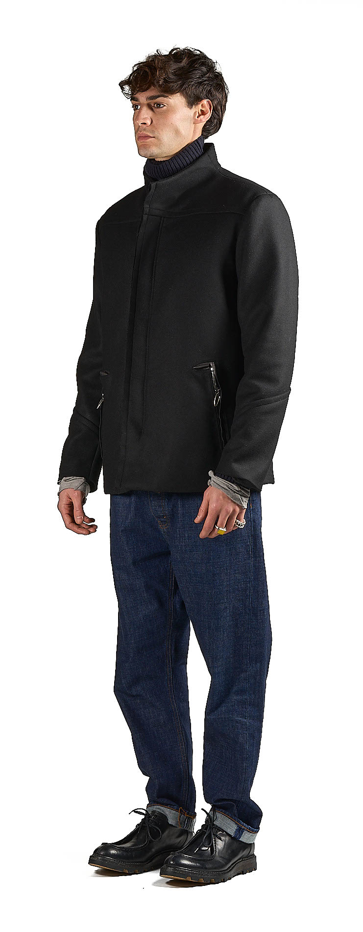 DANIELE BASTA LEATHER AND SILVER JACKET 